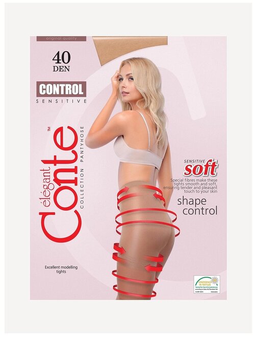 Колготки  Conte elegant Control, 40 den, размер 4, бежевый, коричневый