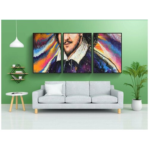 фото Набор модулных постеров для интерьера "шекспир, лондон, уильям" 60x90 см. в тубусе, без рамки lotsprints