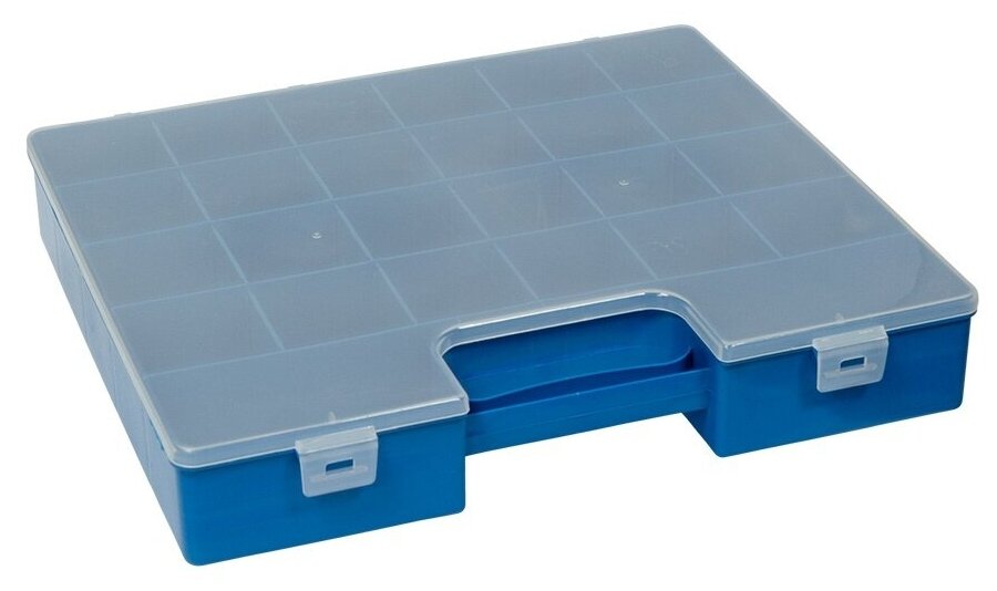 Коробка для швейных принадлежностей "Gamma" OM-008 пластик 35.5х31х6 см синий - фотография № 1