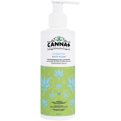 CANNA+ Расслабляющая пена для ванны восстановление и заживление Hydrating Bath Foam 250 мл canna расслабляющая гель пена для ванны восстановление и заживление hydrating bath foam 250 мл