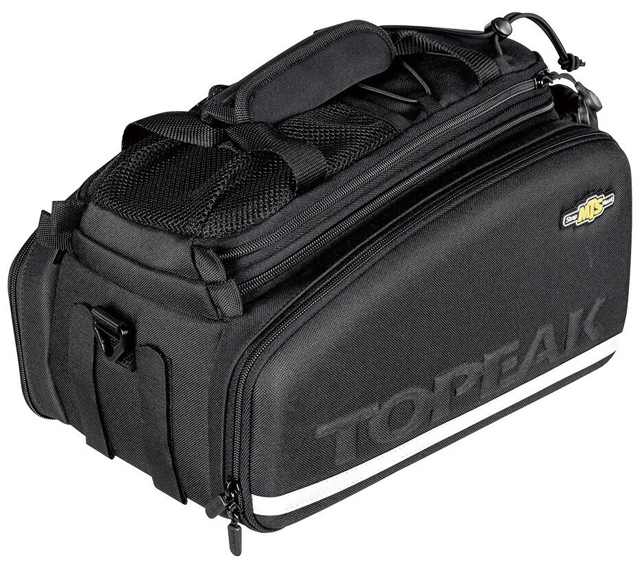 TOPEAK MTS TRUNK BAG EX W/RIGID MOLDED PANELS, STRAP MOUNT, W/INTEGRATED PLATE FOR RACKTIME SNAPIT A