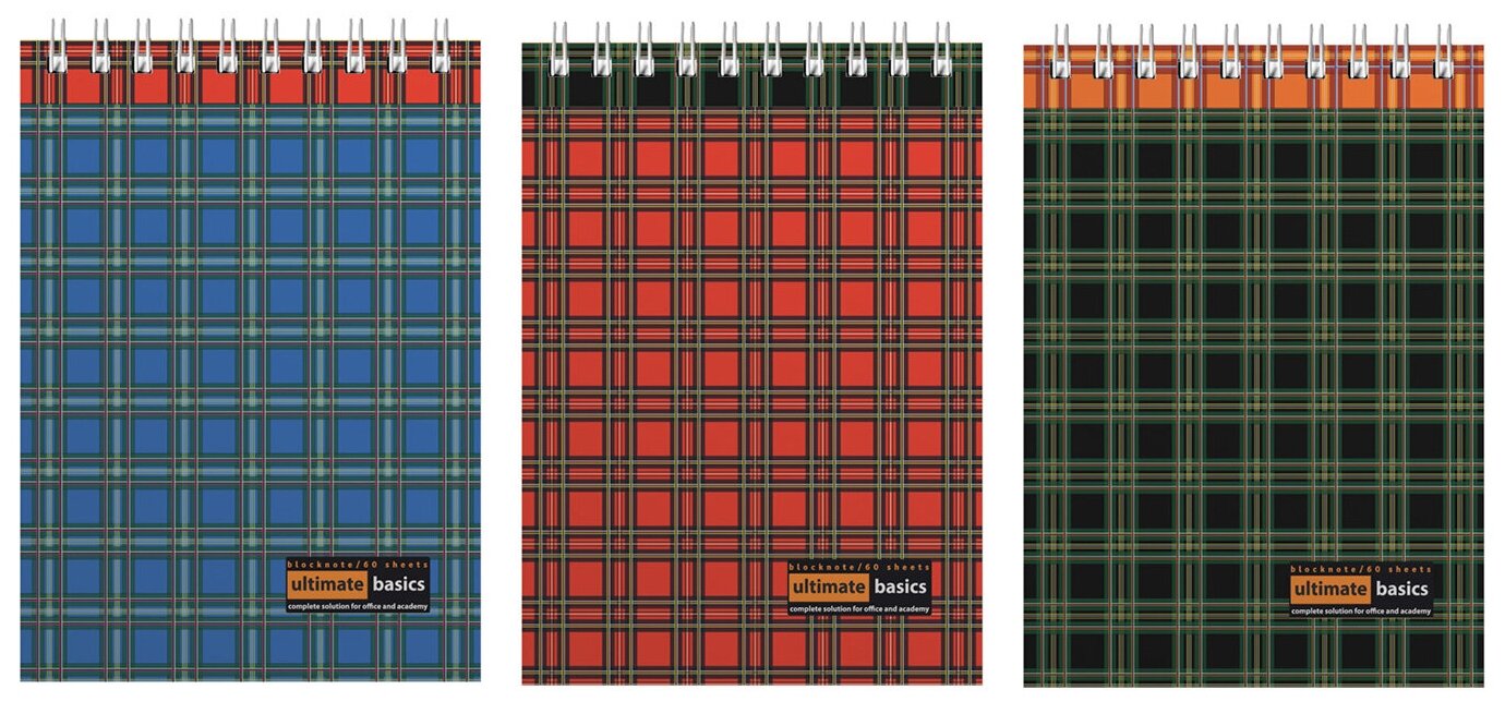 Блокнот Альт, А6 (94 х 135 мм), "ULTIMATE BASICS. Шотландка" 60 л, Арт. 3-60-472, обложка в ассортименте