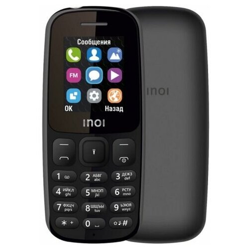 Мобильный телефон INOI 101 4660042757698 black, 1.8, 600mAh мобильный телефон inoi 245r red хорошее состояние