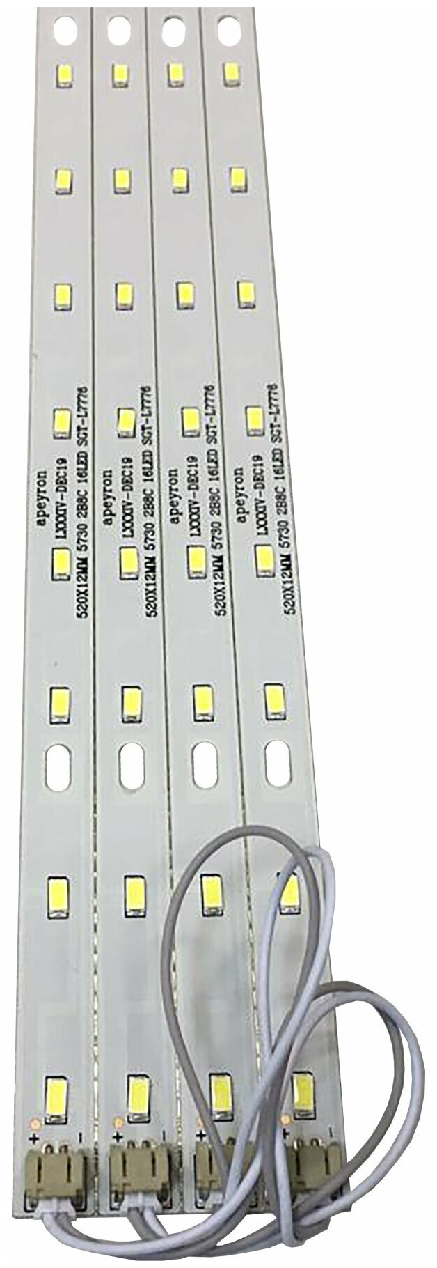 Комплект светодиодных линеек для потолочных светильников Apeyron Армстронг 12 41 работает от напряжения 220В, 4000 Лм. 6000К 4 х 520 мм. - фотография № 9