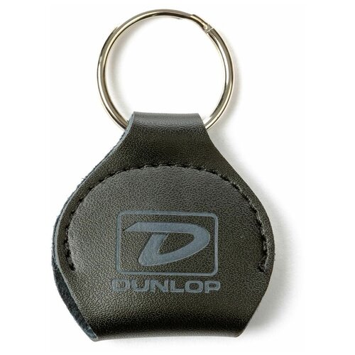 Чехол-брелок для медиаторов, серый логотип, кожа, черный - Dunlop Picker's Pouch 5201SI