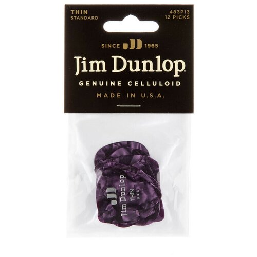 Медиаторы, тонкие, 12 шт. Dunlop Celluloid Purple Pearloid Thin 483P13TH 12Pack