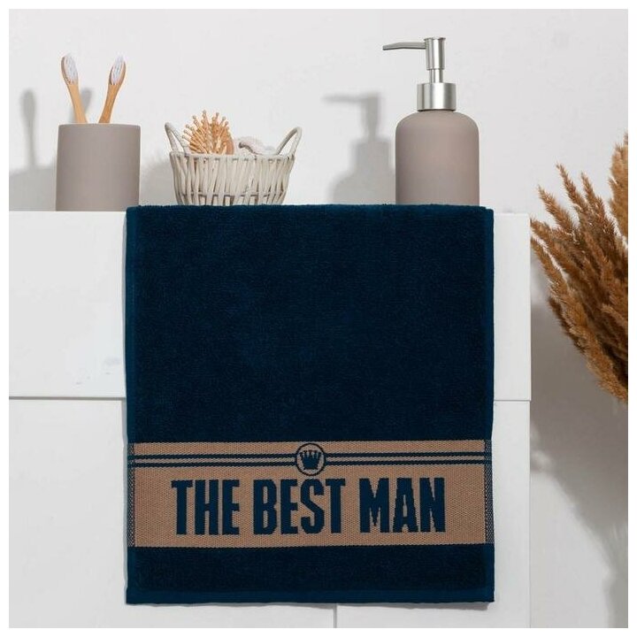 Полотенце махровое Этель "The best man" 30х60 см, 100% хлопок, 360гр/м2 - фотография № 1