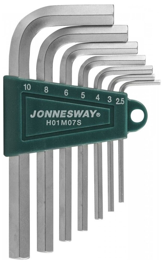 Набор Ключей 7 Пр: Угловых Шестиграников Hex H2,5-10мм Jonnesway арт. H01M07S