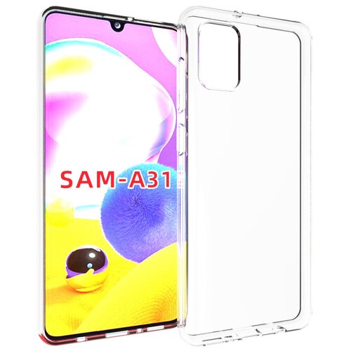 Чехол панель накладка MyPads для Samsung Galaxy A31 SM-A315 (2020) с защитными заглушками с защитой боковых кнопок с усиленными углами силиконовая прозрачная