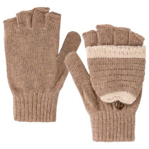 фото Перчатки-варежки с откидным верхом gsmin warm shelter (коричнево-бежевый)