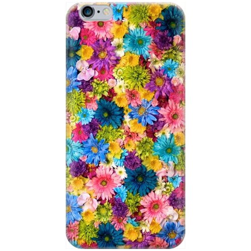 фото Силиконовый чехол на apple iphone 6s / 6 / эпл айфон 6 / 6 эс с принтом "поле разноцветных цветов" gosso