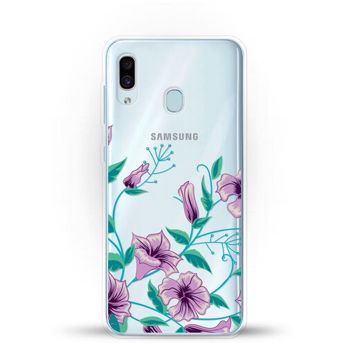 фото Силиконовый чехол фиолетовые цветы на samsung galaxy a30 andy & paul