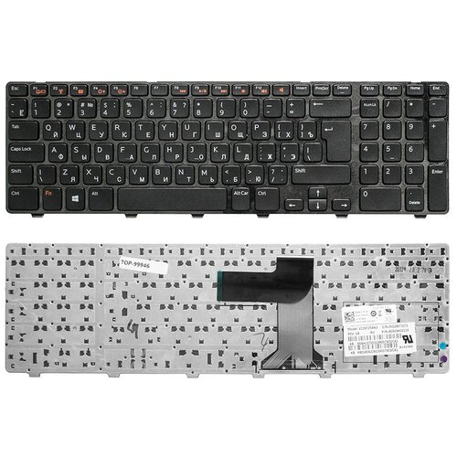 Клавиатура для ноутбука Dell Inspiron 17R N7110 Vostro 3350 3450 Series Плоский Enter Чёрная с чёрной рамкой PN 0M47P5 1350₽