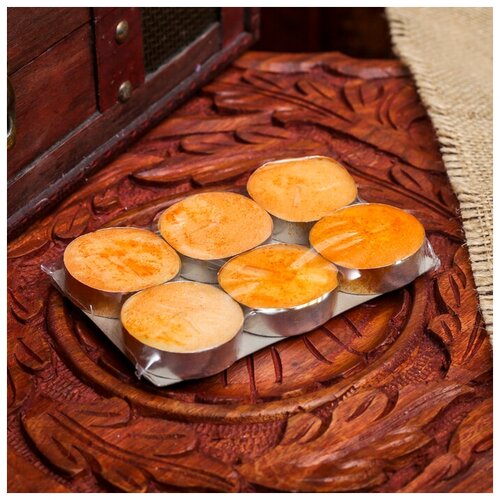 фото Набор свечи в гильзе "платинум" 6 шт апельсин 10х6х1 см yandex market