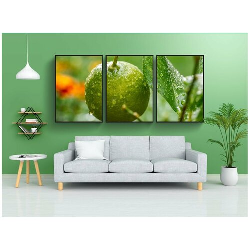 фото Набор модулных постеров для интерьера "лимон, дерево, фрукты" 60x90 см. в тубусе, без рамки lotsprints