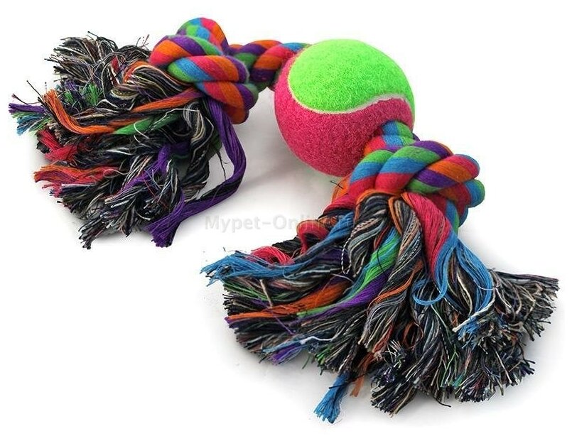 Игрушка для собак "Верёвка, 2 узла и мяч", d65/350мм, Triol