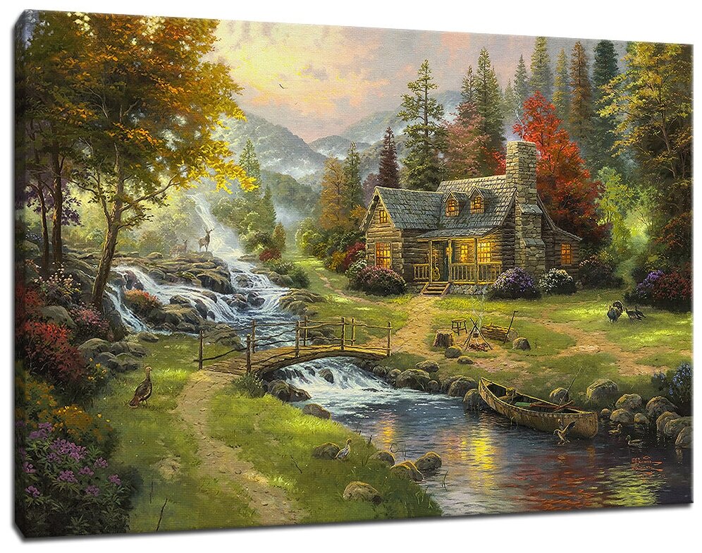 Картина Уютная стена "Томас Кинкейд - Горный Рай" 90х60 см