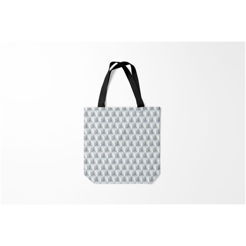 фото Сумка-шоппер / 40х40 см / популярные иллюстрации / оптические иллюзии 3d кубы burnettie