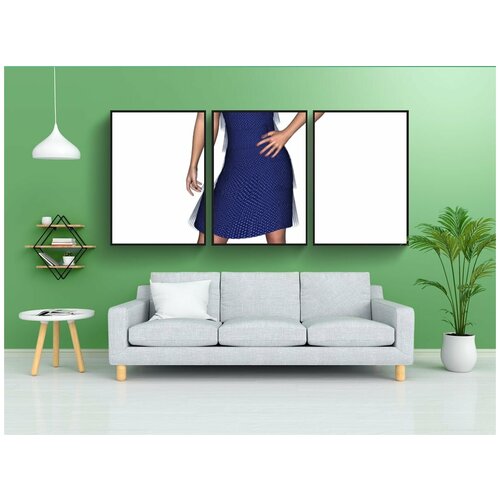 фото Набор модулных постеров для интерьера "хлопушка, женщина, девочка" 60x90 см. в тубусе, без рамки lotsprints