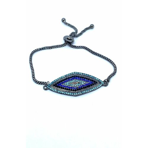 фото Браслет-цепочка радуга камня, фианит, искусственный камень, мультиколор