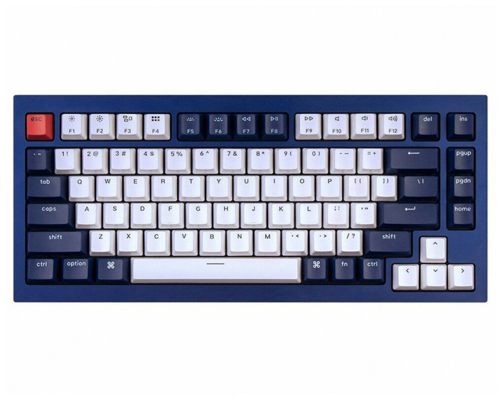 Беспроводная механическая клавиатура QMK Keychron Q1, 84 клавиши, алюминиевый корпус, RGB подстветка, Gateron G Phantom Red Switch, цвет синий