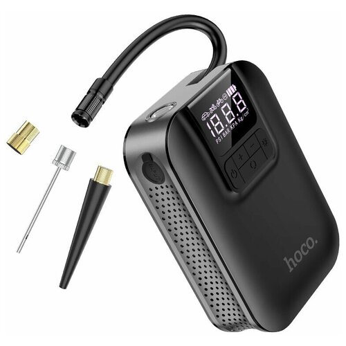 Автомобильный компрессор (смарт насос) Hoco S53 Breeze portable smart air pump, черный