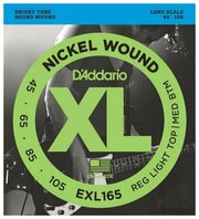 D'ADDARIO EXL165 Regular Light Top / Medium bottom 45-105-струны для 4-струнной бас-гитары