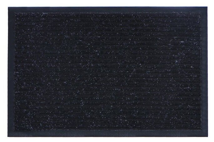 Коврик придверный влаговпитывающий, ребристый, «Стандарт», 40×60 см, цвет чёрный - фотография № 3