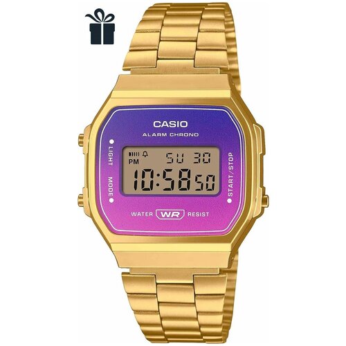 фото Наручные часы casio часы наручные casio vintage a168werg-2a, синий, розовый