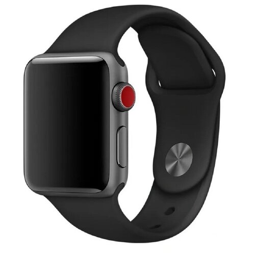 Cиликоновый ремешок для Apple Watch Series 1-8 и Ultra - 42/44/45/49 мм (эпл вотч), черный