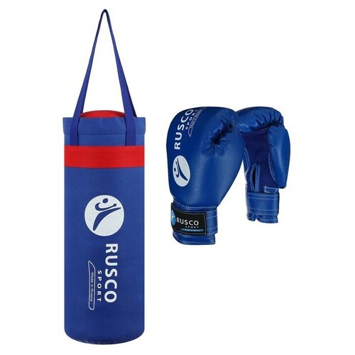 Набор боксёрский для начинающих RUSCO SPORT: перчатки + перчатки, цвет синий (6 OZ)