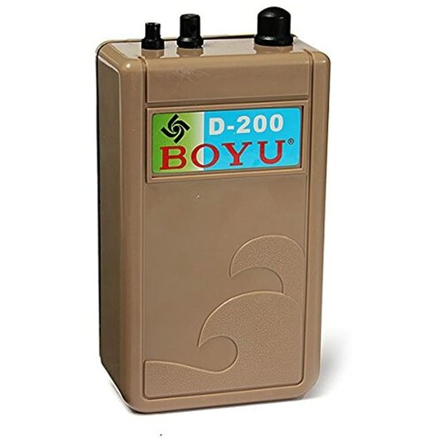 boyu компрессор для аквариума 120л ч 1 5вт 20 120л Компрессор на батарейках Boyu D-200, 120л/час, 0,5 Вт