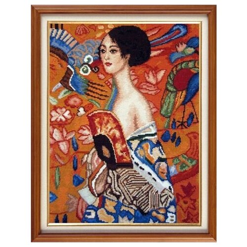 X-134 Набор для вышивания 'Гобелен Классик' 'Дама с веером, худ. Густав Климт', 26х34 см
