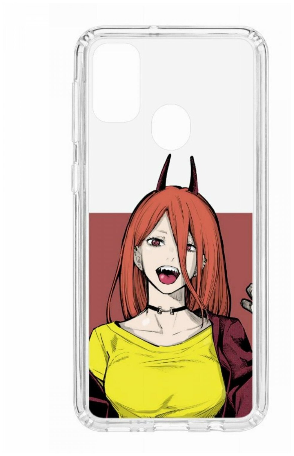 Чехол для Samsung Galaxy M30S Kruche Print Manga Power, пластиковая накладка, силиконовый бампер с защитой камеры, защитный прозрачный кейс с рисунком