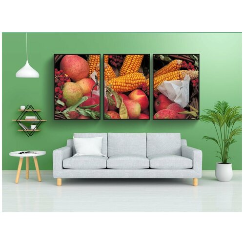 фото Набор модулных постеров для интерьера "день благодарения, кукуруза, яблоки" 60x90 см. в тубусе, без рамки lotsprints