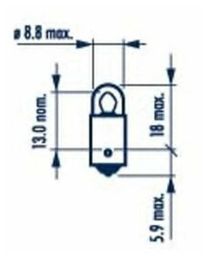 Лампа 12V 2W Ba9s Narva арт. 17053