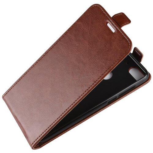 фото Чехол-флип mypads для htc desire 12 plus вертикальный откидной коричневый