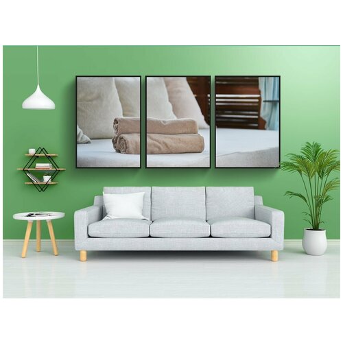 фото Набор модулных постеров для интерьера "кровать, кресло, качества" 60x90 см. в тубусе, без рамки lotsprints