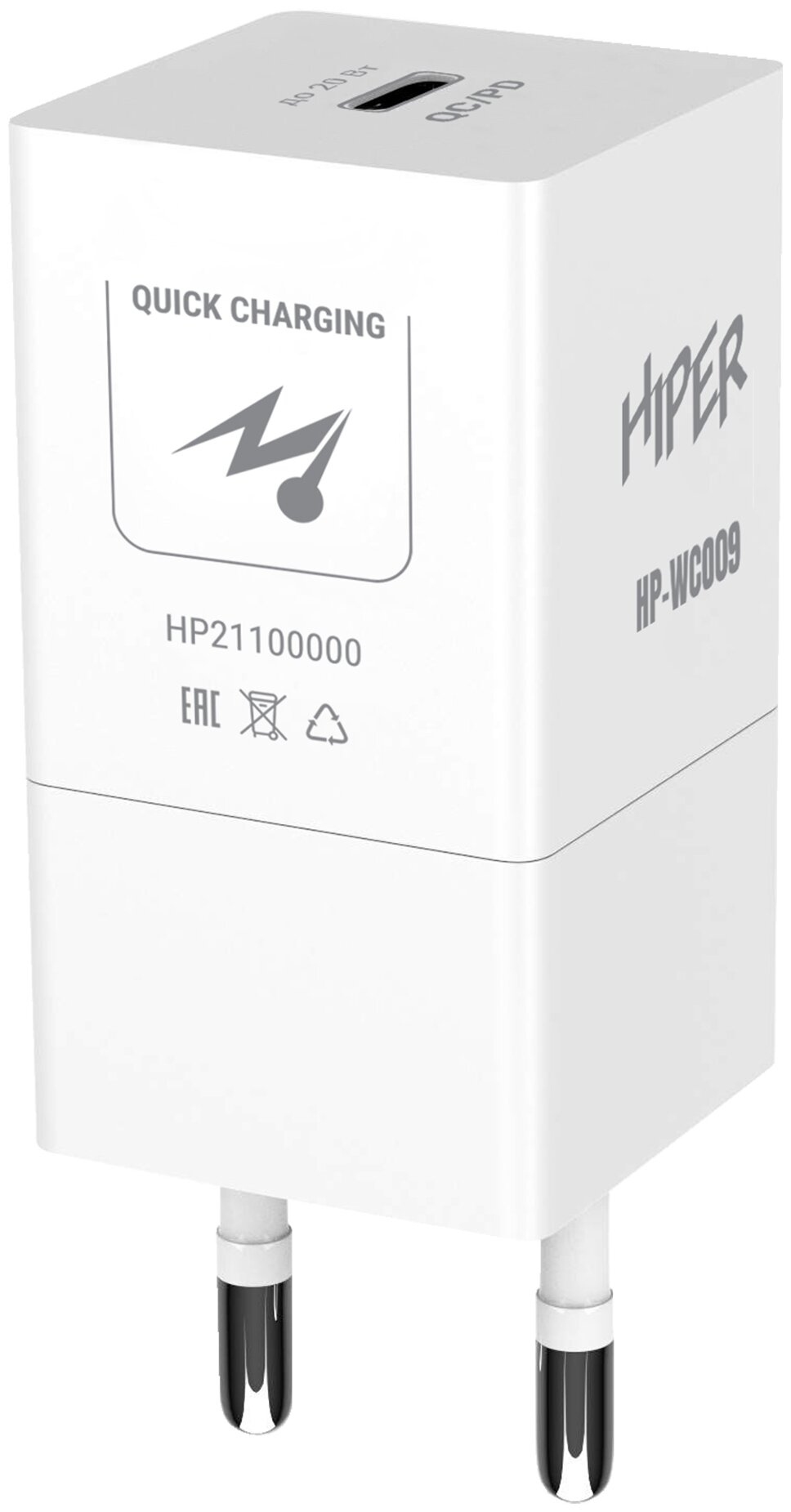 Сетевое зарядное устройство Hiper HP-WC009 3A PD+QC универсальное белый - фото №1