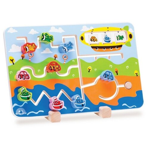 Логическая доска-лабиринт с подставкой «Транспорт»