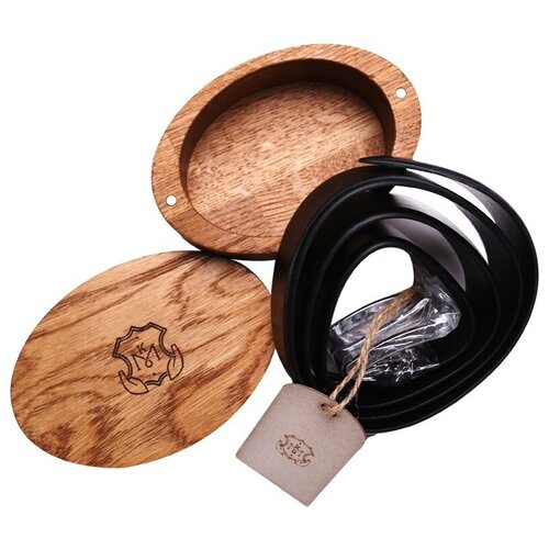 фото Ремень кожевенная мануфактура натуральная кожа, черный, в подарочной упаковке (rmn_11112)