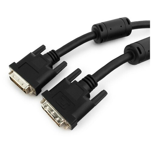 фото Кабель dvi-d-dvi-d single link 19m/19m, 3м, экран, феррит.кольца, черный, пакет cablexpert cc-dvi-bk-10