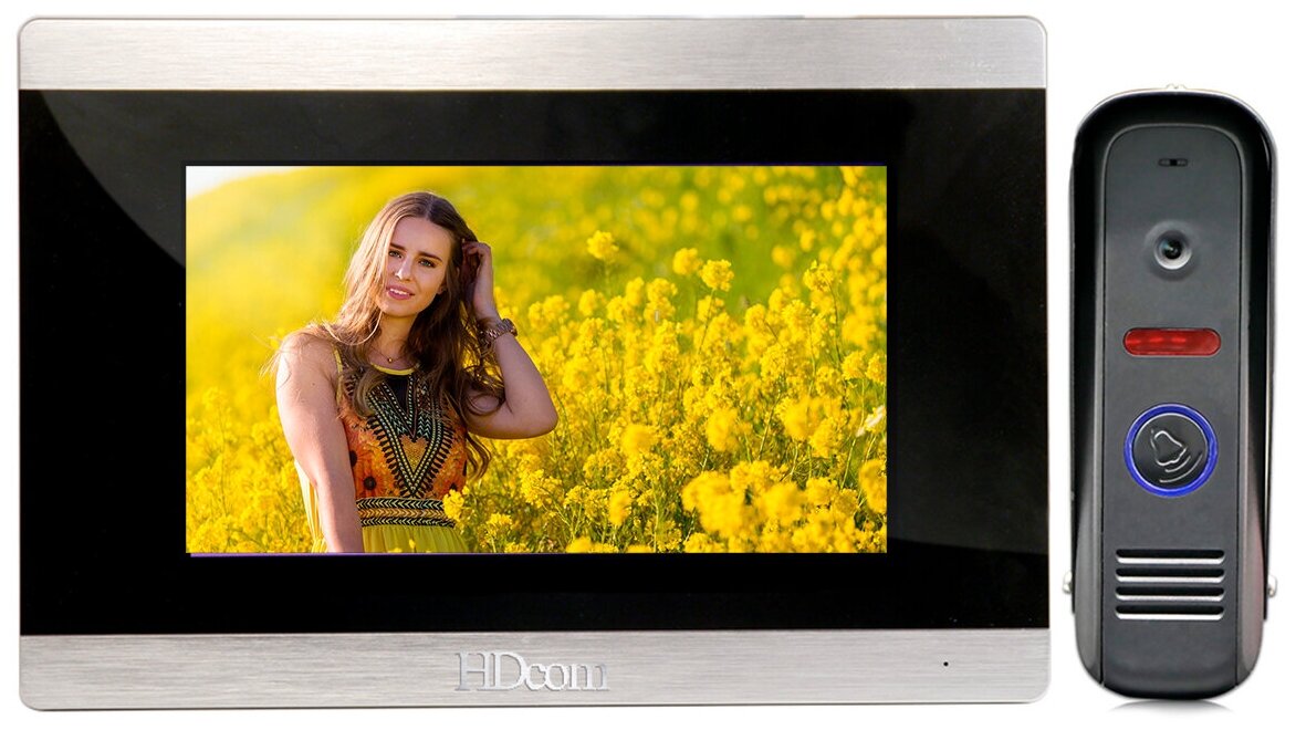 Проводной видеодомофон HDcom S-710T с записью по движению / домофон в подъезд / видеодомофон для дома / домофон в дверь