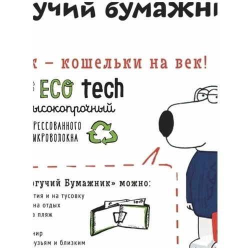 фото Кошелёк тайвек для купюр и кредитных карт (пушкин) gemtech