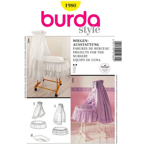 Выкройка BURDA №1980 Аксессуары для детской кроватки выкройка burda 7116 аксессуары для особых случаев