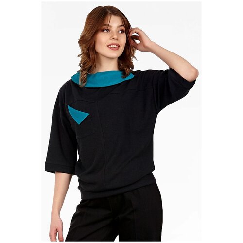 Блуза  Setty'S Collection, повседневный стиль, трикотажная, размер 50, черный