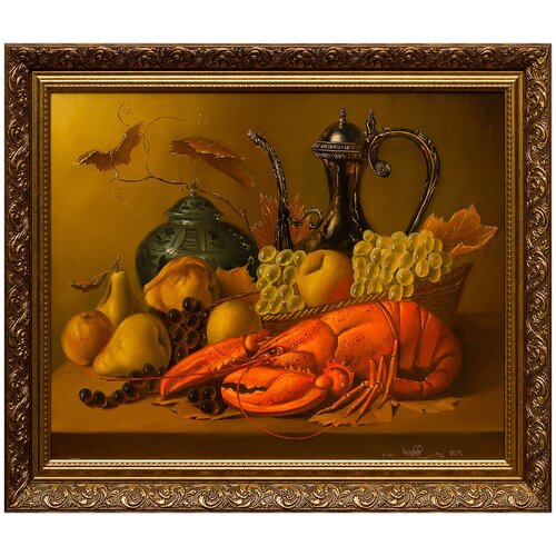 фото Картина маслом "омар и фрукты" чепуков русская живопись