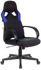 Компьютерное кресло Zombie RUNNER игровое, обивка: текстиль/искусственная кожа, цвет: черный/синий
