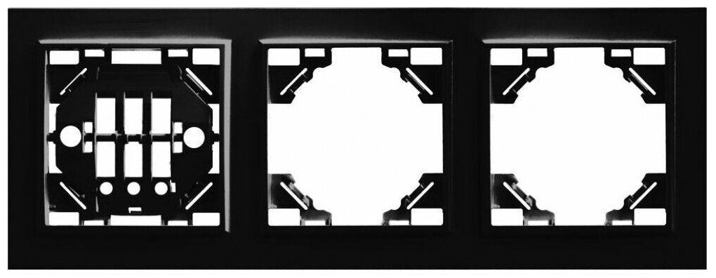 Рамка трехместная горизонтальная, серия Эрна, PFR00-9003-03, черный - фотография № 1
