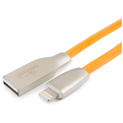 Gembird Cablexpert Кабель для Apple CC-G-APUSB01O-1M, AM Lightning, серия Gold, длина 1м, оранжевый, блистер gembird cablexpert кабель для apple cc g apusb01o 1m am lightning серия gold длина 1м оранжевый блистер